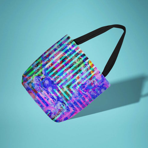 Neon Floral Bomb Canvas Tote Bag